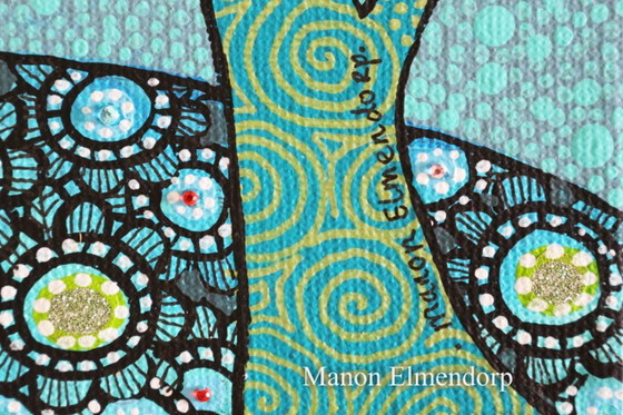 Image 1 of Uniek Handgeschilderd Schilderijtje Poolvos Nieuw 18x24 cm