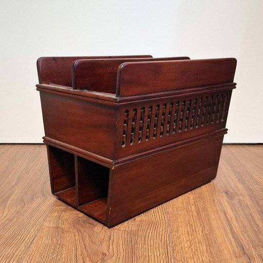 Portariviste in legno vintage - Mogano / Portariviste