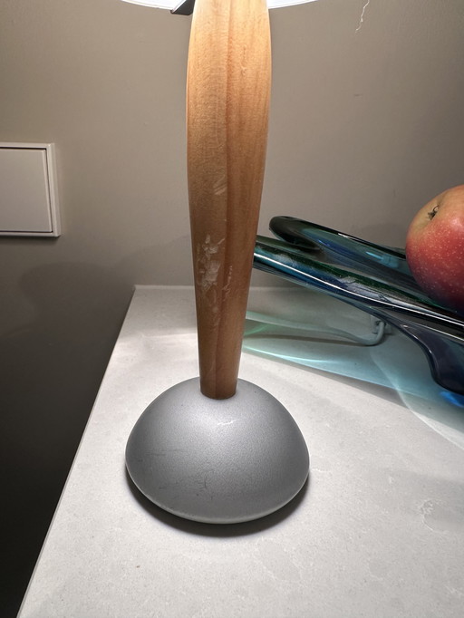 🌙 Vintage HEMA Tischleuchte – Holz, Milchglas & Metall | stimmungsvolle Retro-Designleuchte