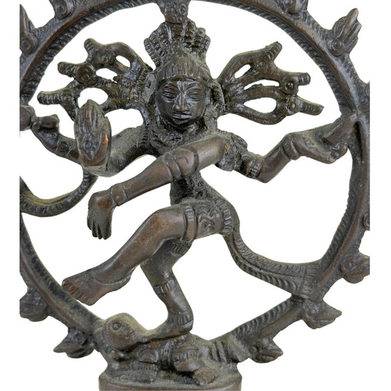 Statua Compatta in Bronzo Shiva Nataraja – Statuetta da Altare Indiana – 14.5 cm – Sculture, Bronze, Brass (photo 9 of 10)