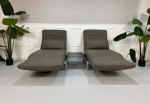 Rolf Benz Plura 380 Sofá multifunción Stoff Grau + Sessel