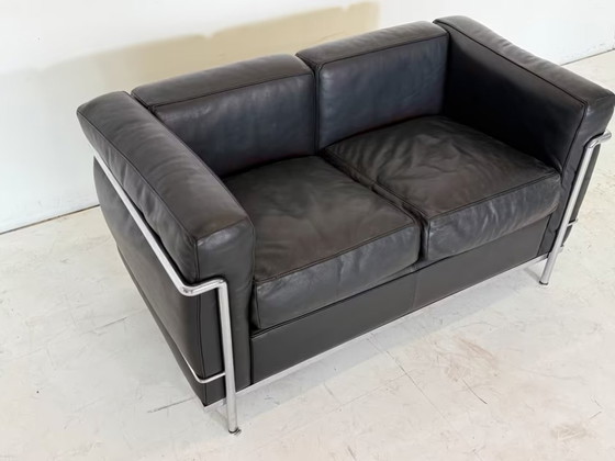 Image 1 of Canapé en cuir Cassina LC 2, canapé de bureau, design classique, réception