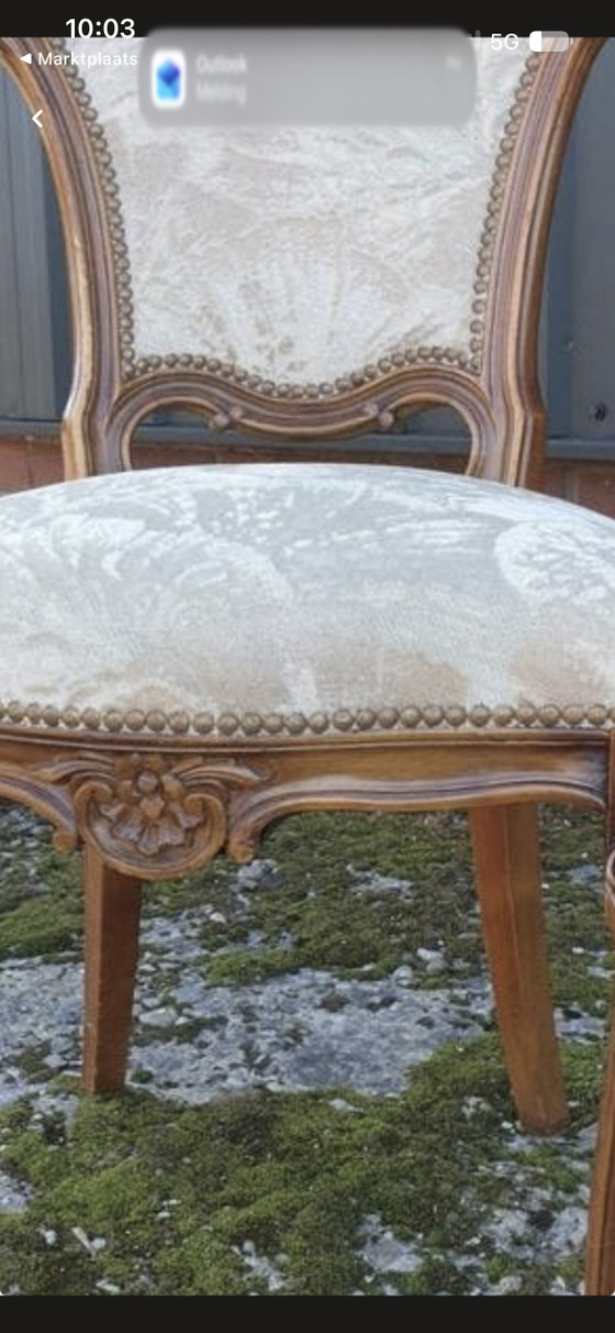 4 sillas de comedor barrocas italianas – Textile, Wood (photo 5 of 6)