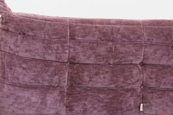 Image 1 of Vintage Togo 2 Sitzer Sofa lila Samt ligne roset Michel Ducaroy