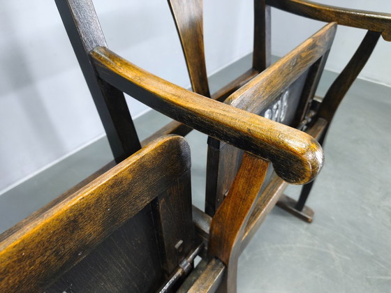 Image 1 of Rares bancs de cinéma en bois de hêtre tchécoslovaques des années 1920