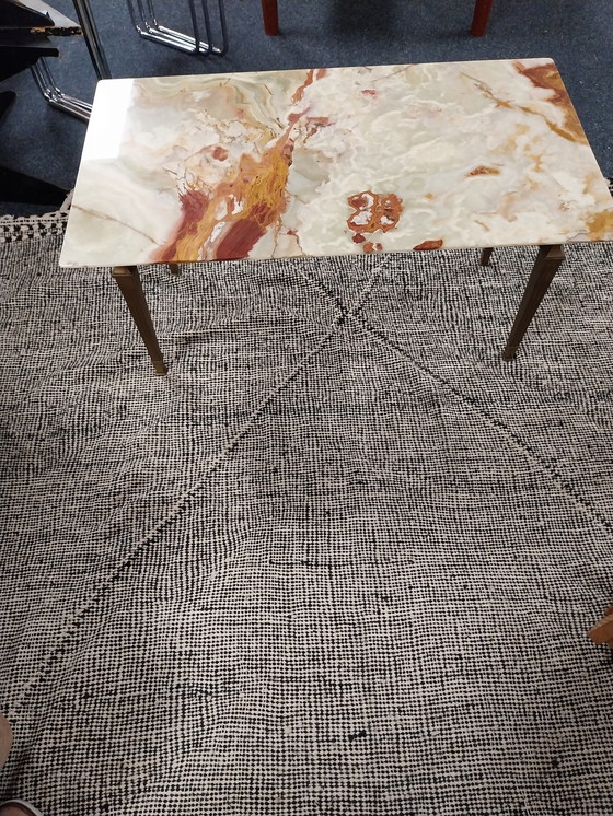 Image 1 of 1 x French onyx brass table in Empire style. 1960s