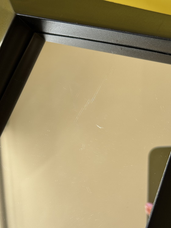 Image 1 of Miroir de rebord IKEA vintage noir – Modèle 1996 / Style Memphis – Rare