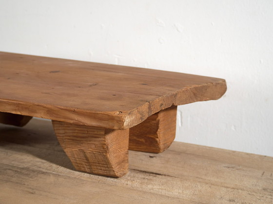 Antique solid wood side table (c.1920) #17, Brown, Rustic (photo 19 of 19)