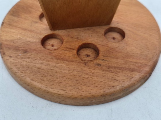 Image 1 of Holzhalter mit 6 konischen, mundgeblasenen Flaschen, Design