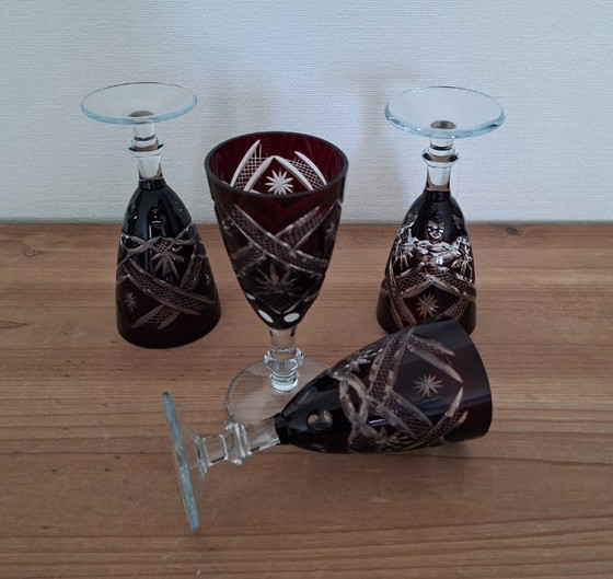 Juego de 4 copas de cristal rojo checo de Bohemia – Vasos y jarras, Crystal, Glass (photo 10 of 10)