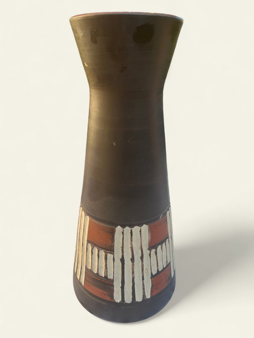 Seltene handgemachte Vase aus Kairo | Vintage Keramikvase | Ägyptische Töpferkunst | Boho & Ethno Deko