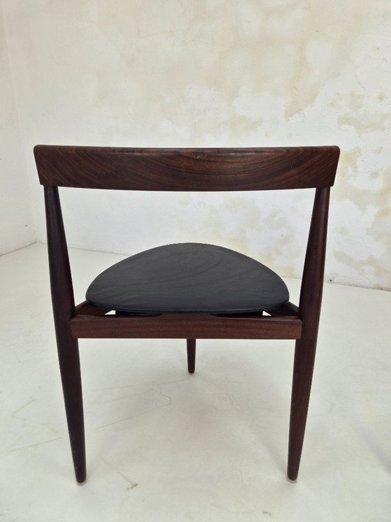 Sedia da pranzo Roundette in teak di Hans Olsen per Frem Rojle, anni '60 – Sedie da pranzo, Leather, Wood (photo 6 of 25)