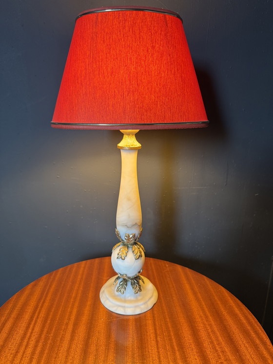 Image 1 of albasten kolomlamp uit de jaren 60