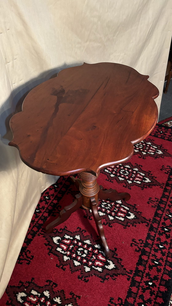 Image 1 of Antieke mahonie houten wijntafel 19e eeuw