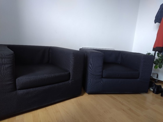 Image 1 of Zanotta Throw Away fauteuil in black textile 