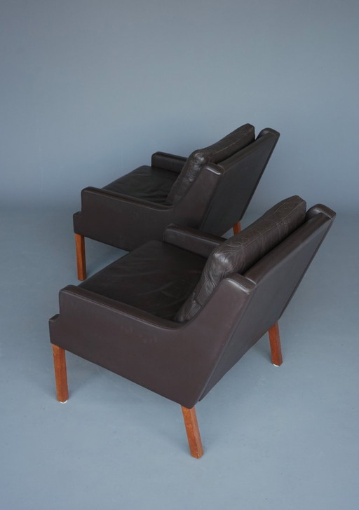 Deux fauteuils danois en cuir de Georg Thams, Danemark, années 1960