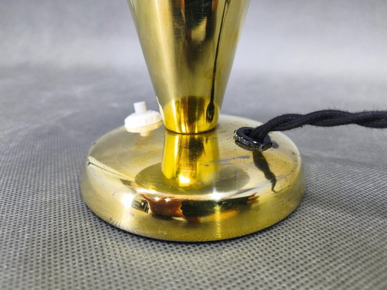 Image 1 of Bauhaus Brass Adjustable Table Lamp, 1930s Czechoslovakia