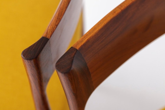 Paar Vintage Teak Eetkamerstoelen van Casala, nieuw gestoffeerd, Duitsland, jaren 60 – Textile (photo 7 of 11)