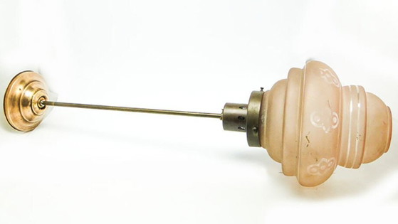 Art Nouveau Pendant Lamp, 20th Century, 1890s – Glass, Brass (photo 7 of 10)