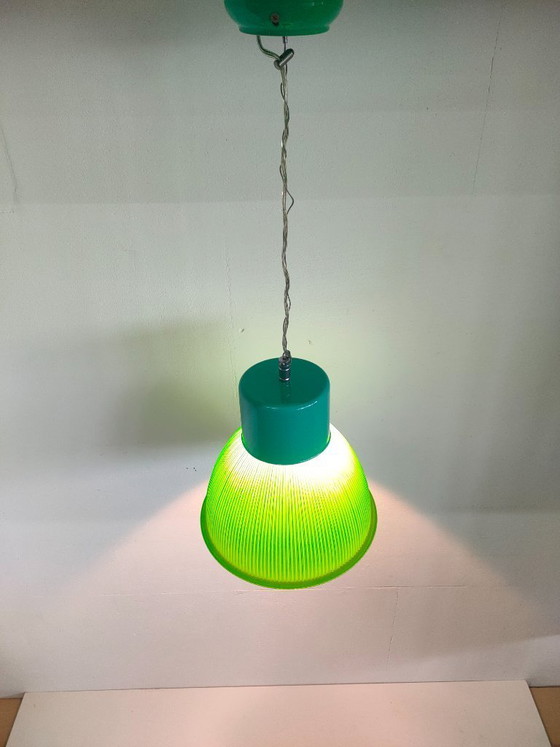Image 1 of Lampada a sospensione retrò verde in plastica/metallo
