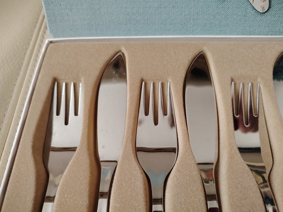 Image 1 of Posate da pesce vintage WMF, acciaio inossidabile, mai usate, con confezione originale