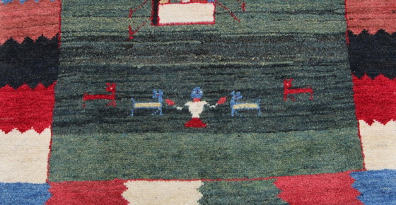 Image 1 of Original Perserteppich Gabbeh Ghashghai Orientteppich 154 cm x 110 cm Alt Natur