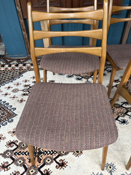 Vintage mid-century Deens design eetkamer stoelen