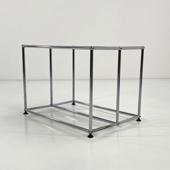 Image 1 of Console basse/table d'appoint noire par F. Haller & P. ​​Schärer pour USM Haller, années 1980