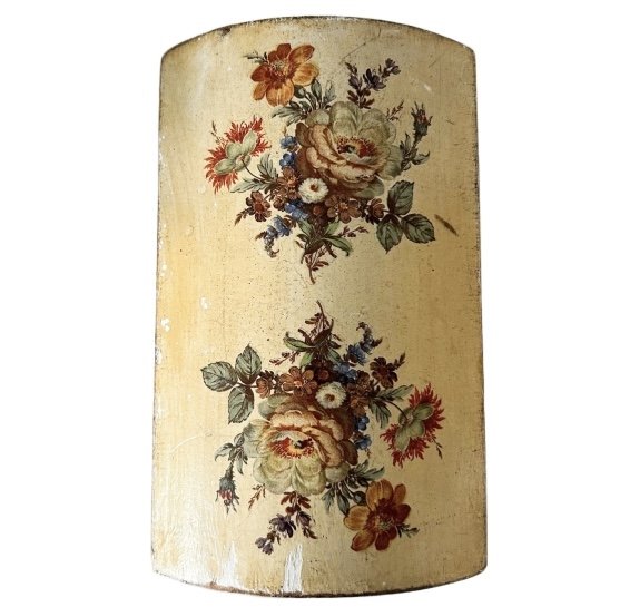 Image 1 of Vintage handgeschilderde sieradendoos hout brocante bloemen crème 1970's