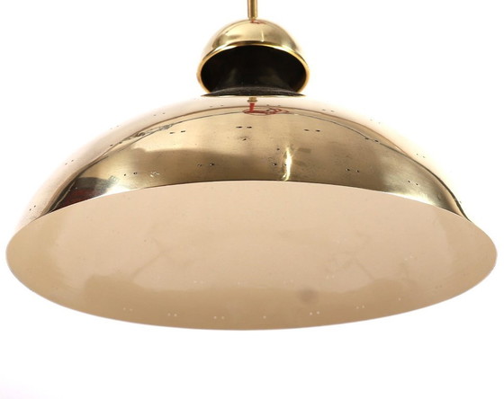 Image 1 of "ITSU" CEILING LIGHT, FINLAND, CIRCA 1950. Brass ceiling light, signed on the outer edge.