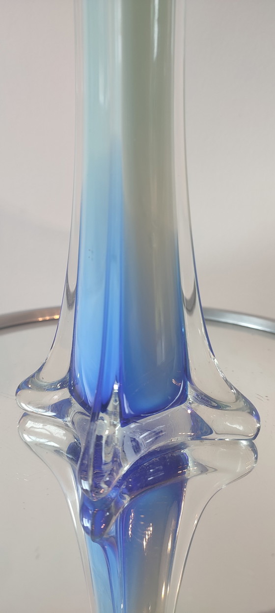 Image 1 of Soliflore vase "Incamiciato" Italian blown glass.