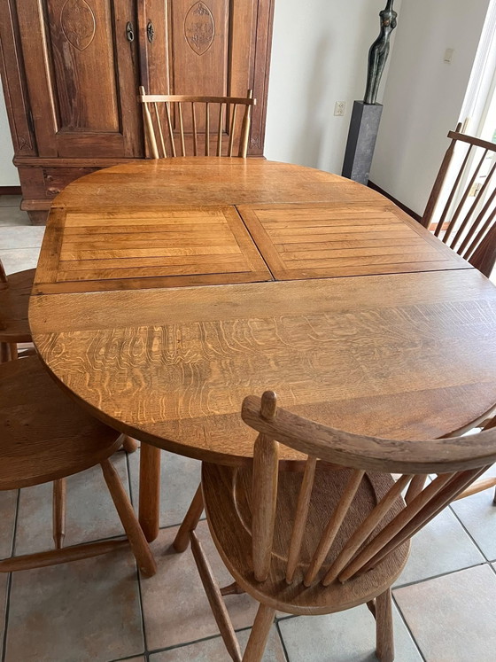 Sedie da pranzo a fuso vintage De Ster Gelderland, Legno, Marrone (foto 3 di 9)