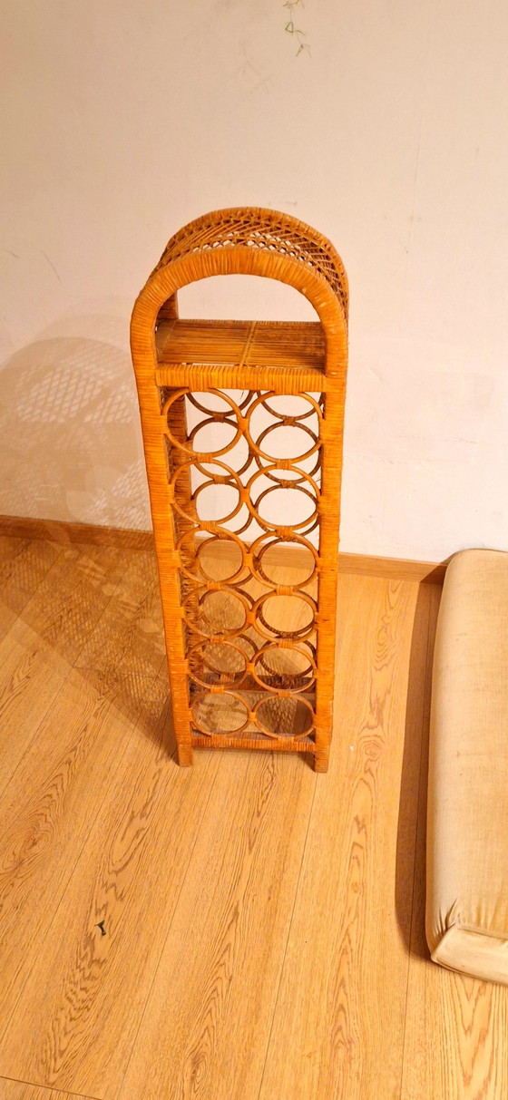 Portabottiglie Vintage Mid-Century in Rattan (per 10 bottiglie) – Wicker, Bamboo (photo 9 of 10)
