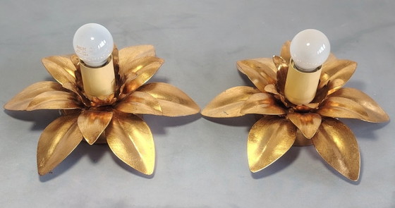 Image 1 of Wandlampen in Hollywood Regency-stijl uit de jaren 70.