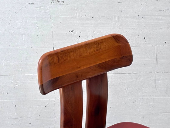 Image 1 of Ensemble de 4 chaises de salle à manger Sapporo en noyer, conçues par Mario Marenco pour Mobil Girgi, Italie, années 1970