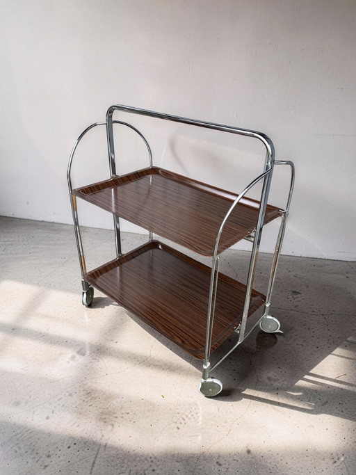 Vintage ‘Dinett’ Inklapbare Serveerwagen – Gerlinol / Bremshey, Jaren 70 – Metal, Plastic (photo 2 of 7)