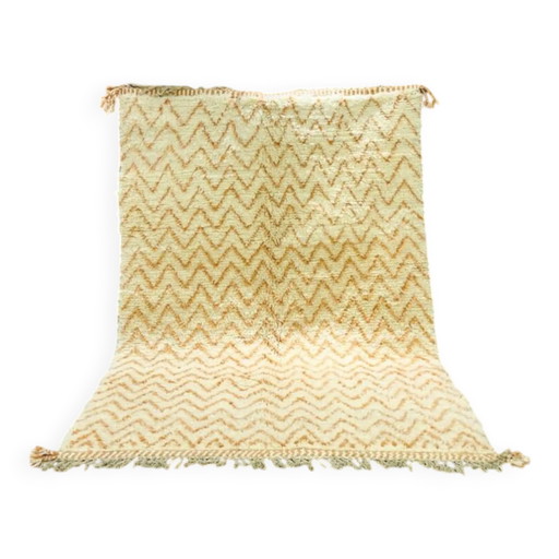 Ecru Berber Teppich mit geometrischen Mustern, 250cm x 150cm