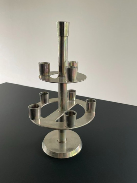 Image 1 of Kandelaar 9 kaarsen etagere metaal 30 cm
