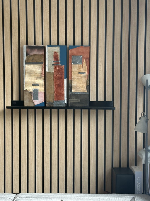 Trittico esclusivo a tecnica mista – Ageeth Leemkuil – Astratto moderno