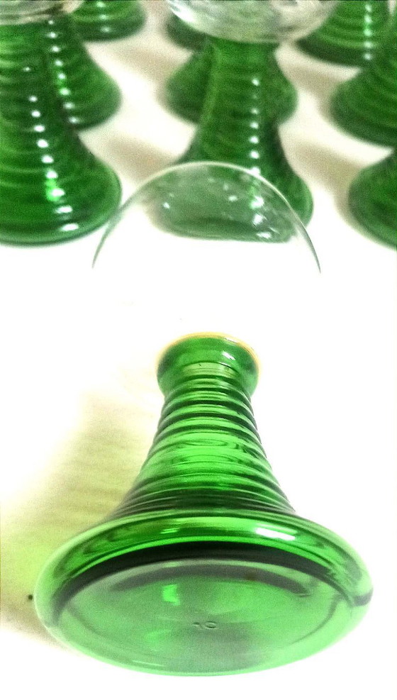 Image 1 of Set van 10 Roemer wijnglazen, 16 cm hoog.
