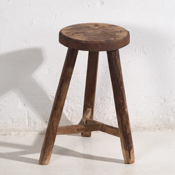 Taburete primitivo antiguo (c.1900) #28 (photo 5 of 16)