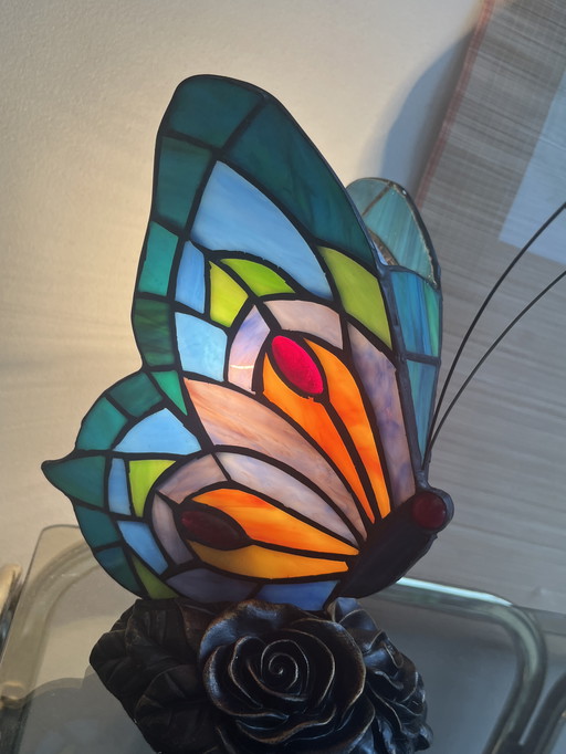 Stained Glass Table Lamp Butterfly Tiffany Style Art Nouveau Style