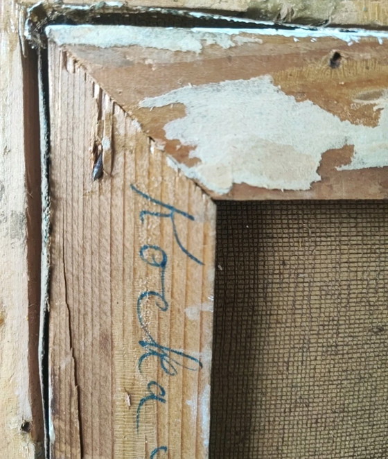 Image 1 of Vintage Cubist Portrait of a Woman in a Hat, Oil on Canvas, Picasso Style