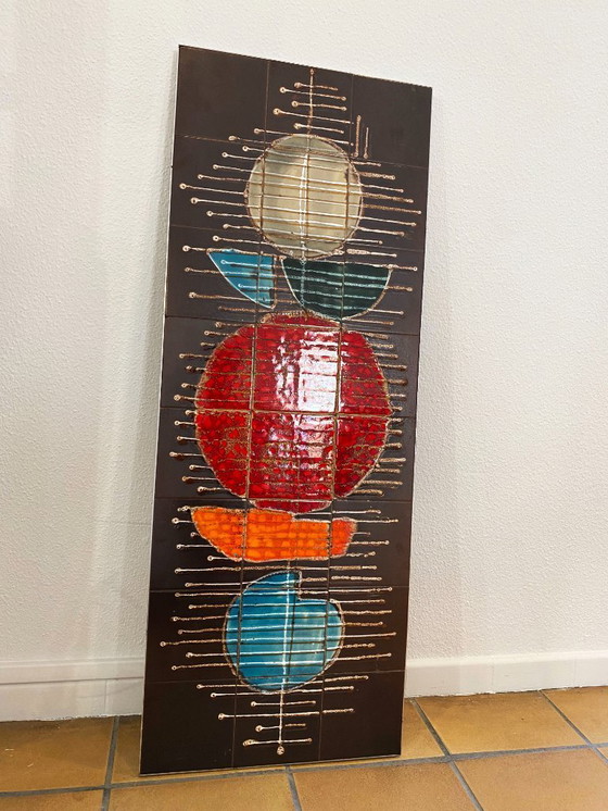 Image 1 of Large abstract ceramic wall composition. France 1970