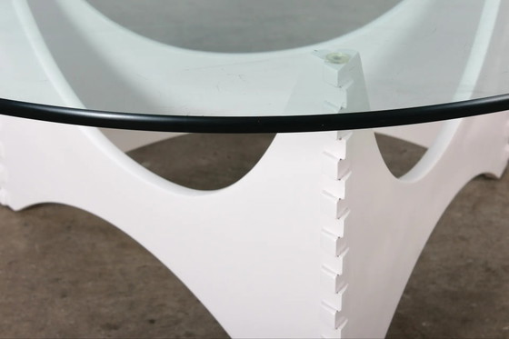 Vintage Space Age Salontafel Mid Century Design Jaren 70 – Wood, Glass (photo 12 of 12)