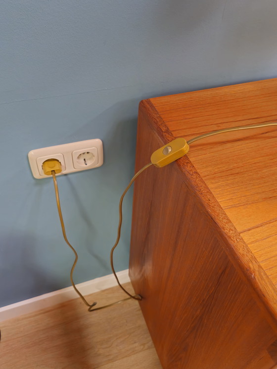 Image 1 of Vintage Table Lamp Desk Lamp Wood Glass Brass