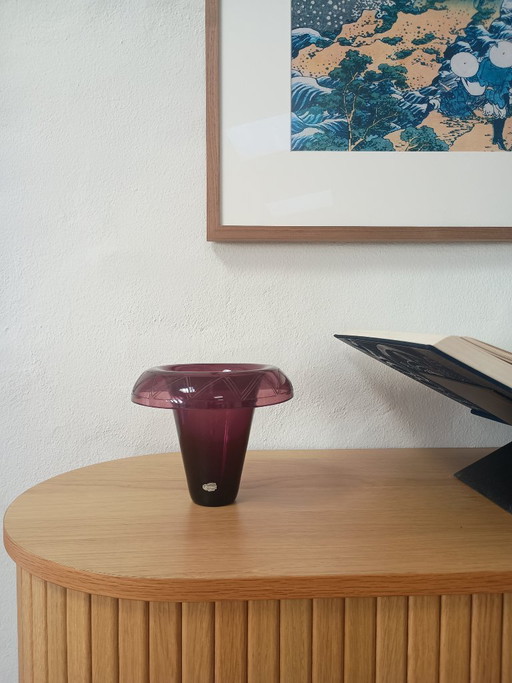 Einzigartige dänische Designer-Kristallvase, entworfen von Signe Persson-Melin Hovmantorp Schweden – vazen, Crystal