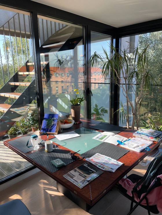 Image 1 of Elm conference / dining table, seats 4-12, van den Berghe