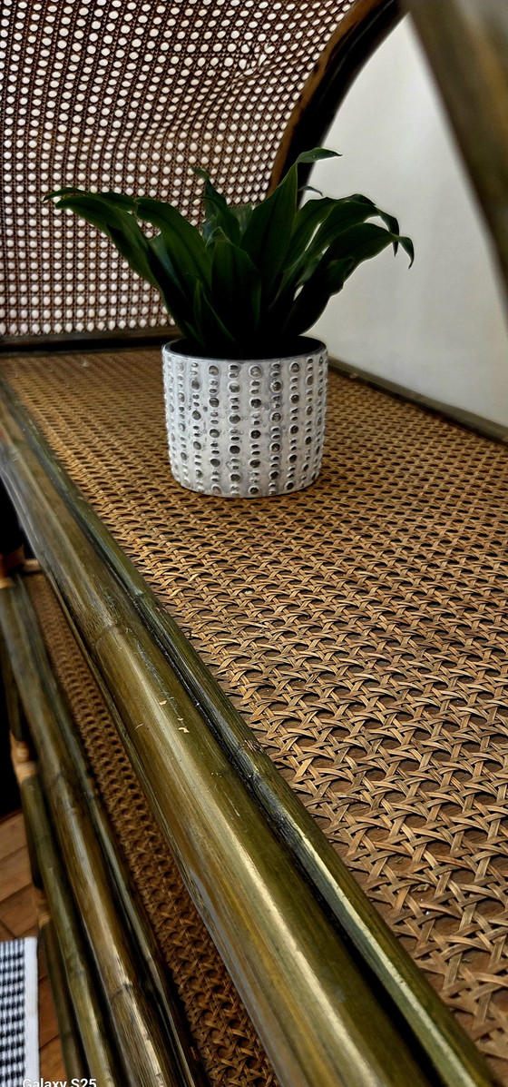 Image 1 of Vintage 1960s rattan shelf