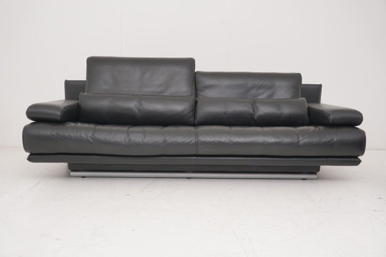 Image 1 of Rolf Benz 6500 Set Sofa Couch Three-seater Two-seater Leather Black